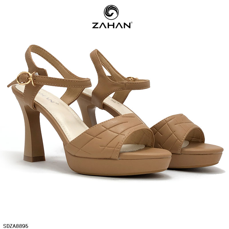 Sandal quai dập nổi, đúp đế, 9 cm SDZA8895