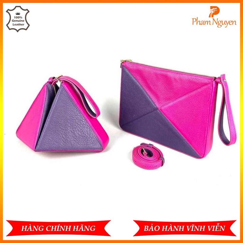 Túi Xách Tam Giác -  Da Bò Women Rose {3 In 1} - 25x20x4cm