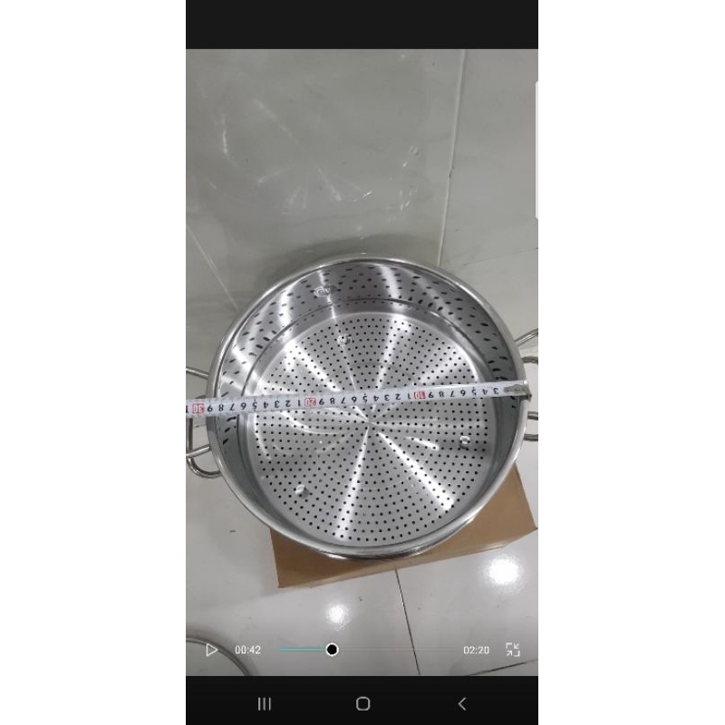 Bộ nồi và xửng hấp inox 430 bếp từ 1 đáy HT COOK 28cm nắp kính dùng được bếp từ - bảo hành 1 tháng luôn