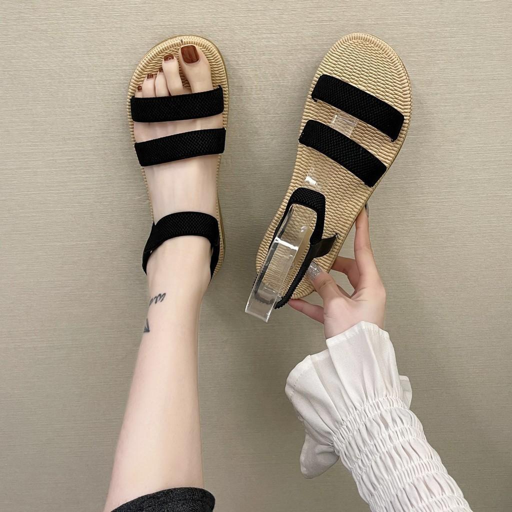 (S85) Sandal nữ 2 quai ngang đế vân giả cói (mã 335