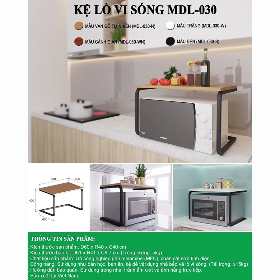 Kệ Lò Vi Sóng Modulo Home MDL -030 Màu Tự Nhên