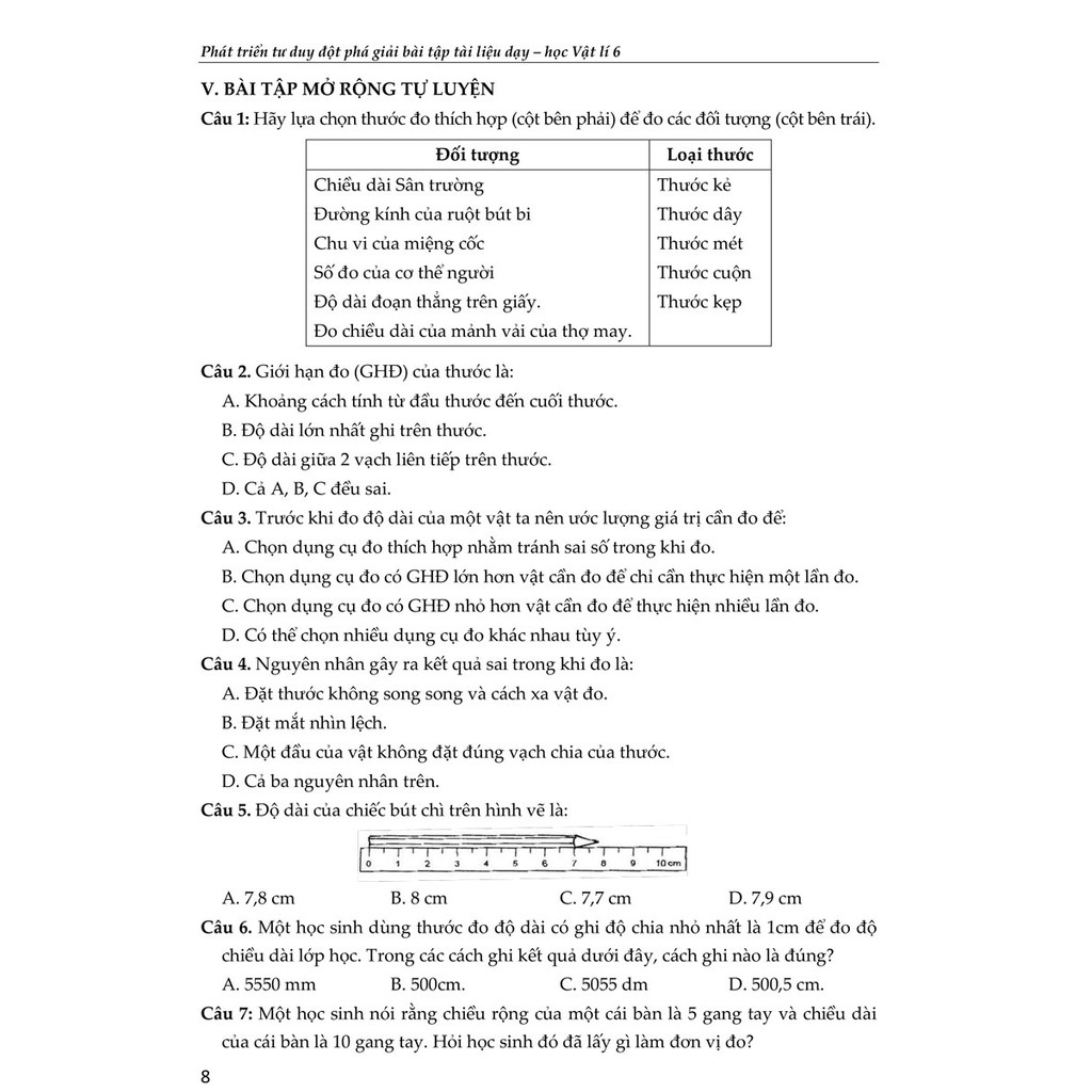 Sách - Phát Triển Tư Duy Đột Phá Giải Bài Tập Tài Liệu Dạy - Học Vật Lí 6