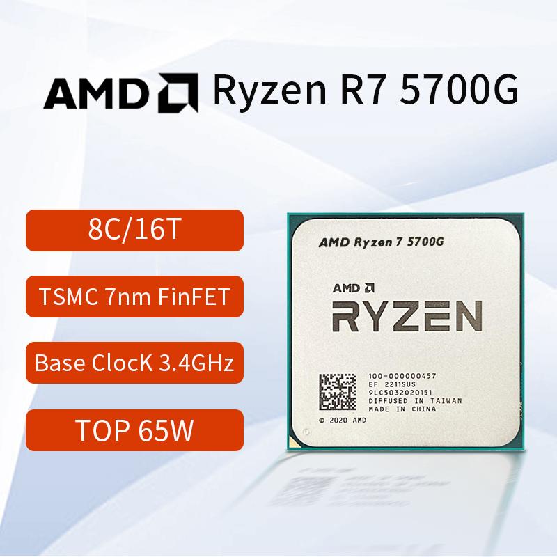 Mới AMD Ryzen 7 5700G R7 5700G Bộ Vi Xử Lý CPU 3.8GHz 8 Nhân 16 Luồng Ổ Cắm 65W AM4 Không Quạt