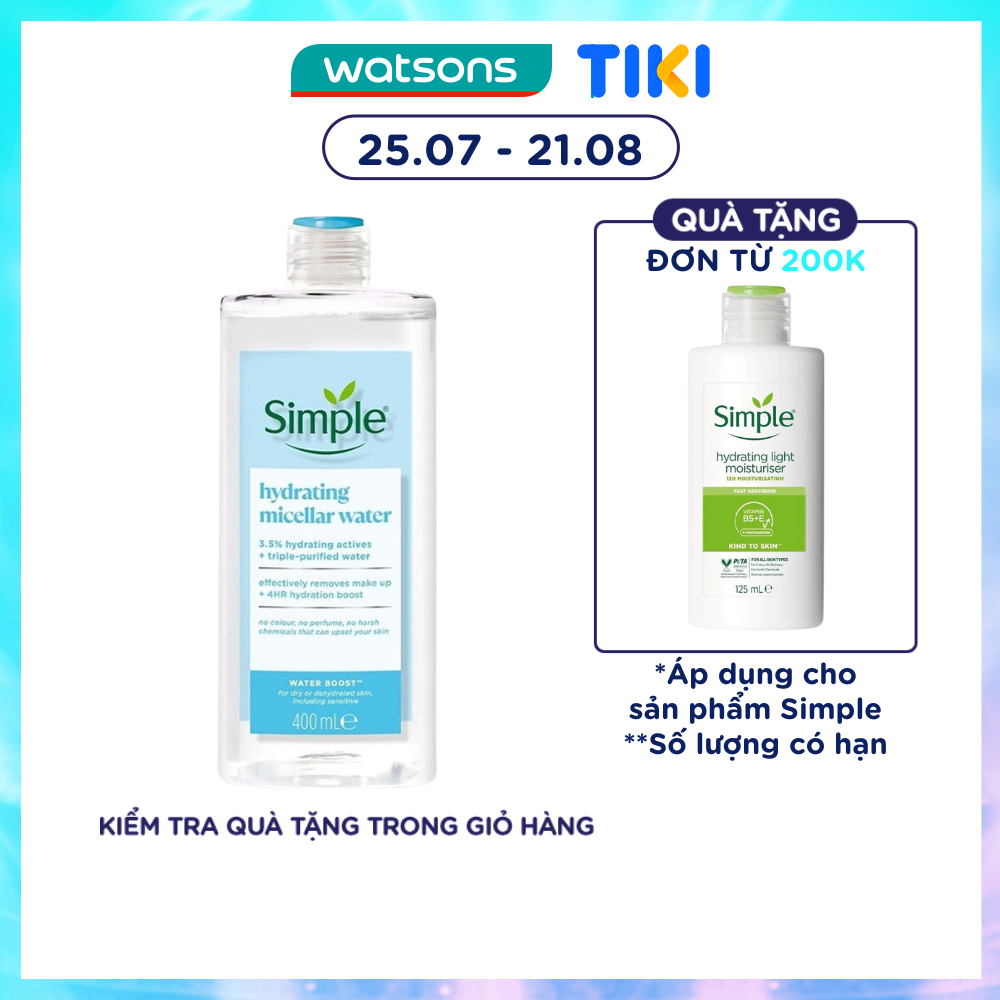 Nước Tẩy Trang Simple Hydrating Micellar Water 400ml