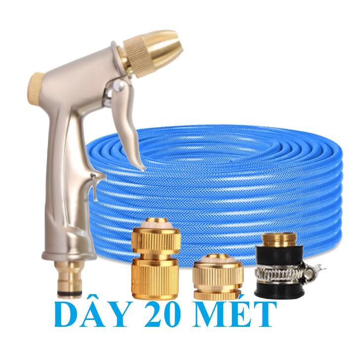Bộ dây vòi xịt ️bơm nước phun sương️ , tăng áp 3 lần, loại 20m 206701-1 đầu đồng,cút đồng+ đai