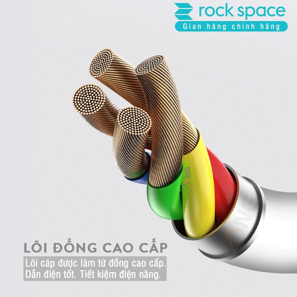 Dây cáp sạc nhanh Rock space S08 dành cho Iphone, sạc nhanh, ổn định, không nóng máy, 1M - Hàng chính hãng