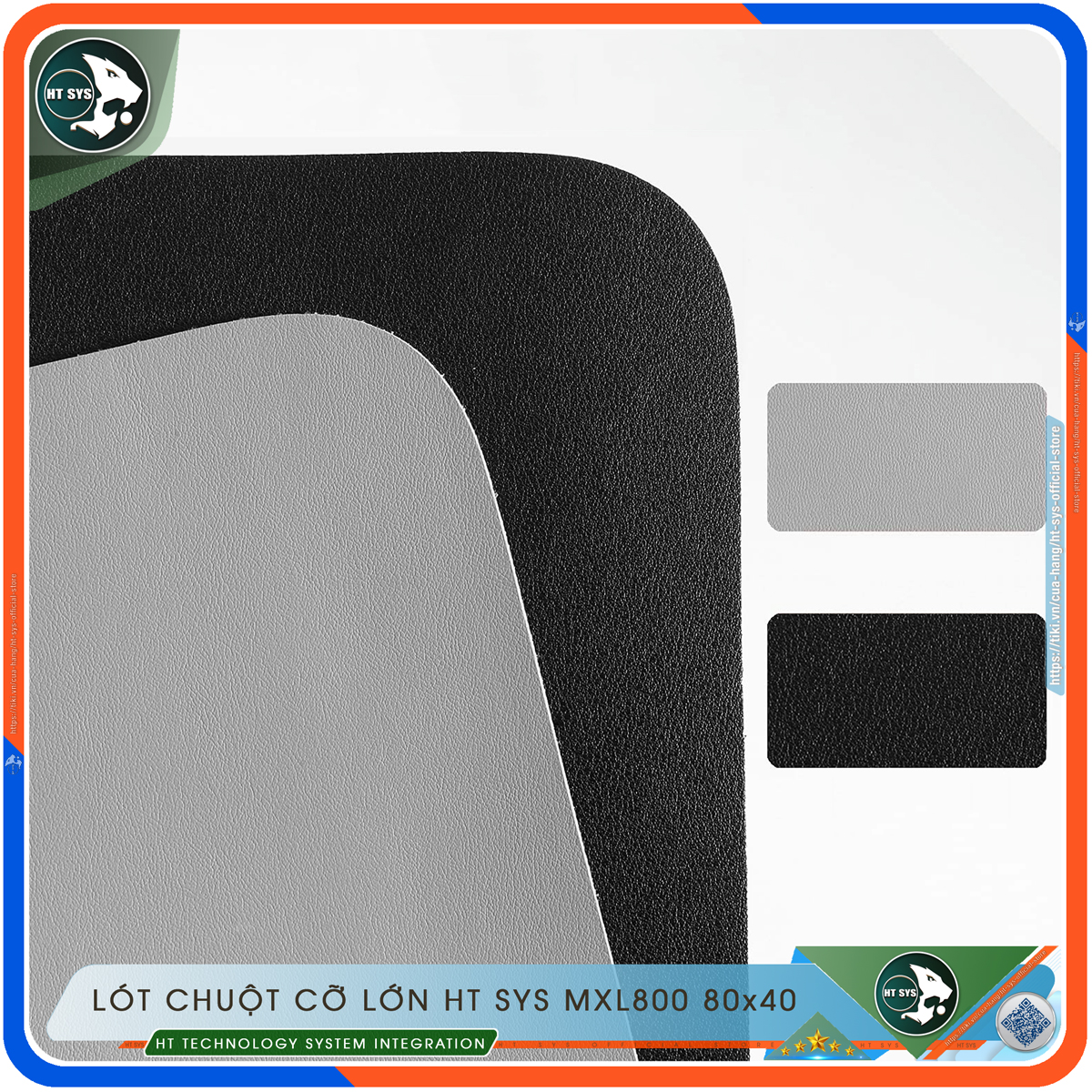 Lót Chuột Cỡ Lớn HT SYS 80x40 Và 90x45 - Miếng Lót Chuột Thiết Kế 2 Mặt, Chất Liệu PU Cao Cấp - Chống Trơn Trượt, Nước, Nhăn, Bám Bụi - Hàng Chính Hãng