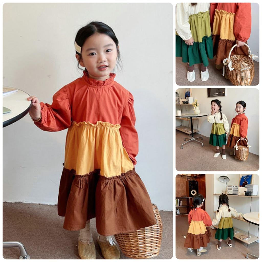 VT94 Size90-130 Set váy đầm bé gái kiểu dáng công chúa Thời trang trẻ Em hàng quảng châu