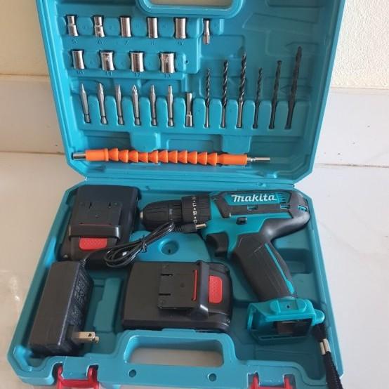 Máy Khoan Bê Tông MAKITA 21V - TẶNG Kèm 24 Chi Tiết - 100% Lõi Đồng - Pin Chuẩn 5 CELL - Made in MALAYSIA