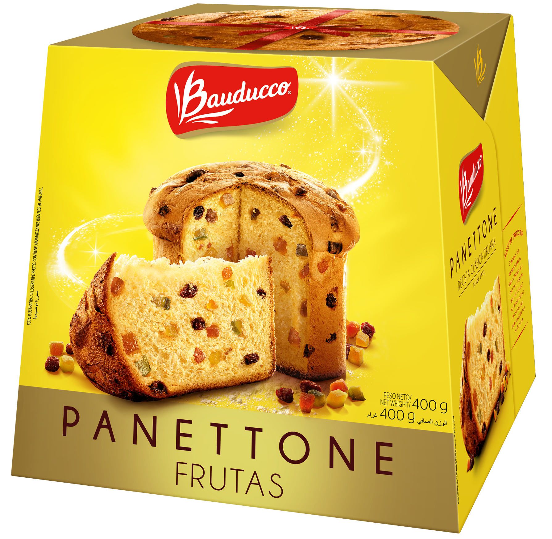 Bánh bông lan nhân trái cây Bauducco Panettone Classic Mỹ 400g lên men tự nhiên