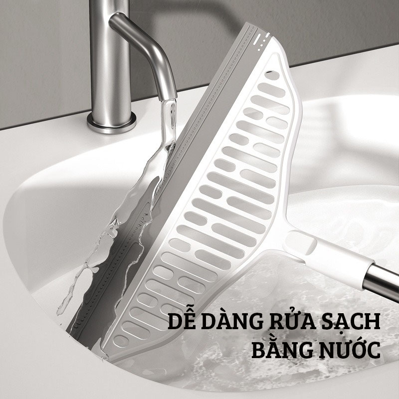 Cây chà sàn nhà tắm , Chổi quét sàn gạt nước ma thuật Silicon DAMAS Magic S1 - Quét nhà tắm , toilet , cửa kính - Lưỡi chổi silicon mềm mại không gây xước sàn, đầu chổi quay 180 độ dễ dàng di chuyển tới mọi góc khuất