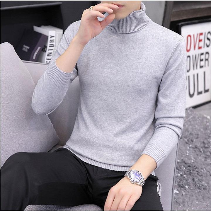 Áo len nam cao cổ thời trang nam Menswear , Áo len cổ lọ vặn thừng nhỏ mềm mại, ấm áp với phong cách hàn quốc