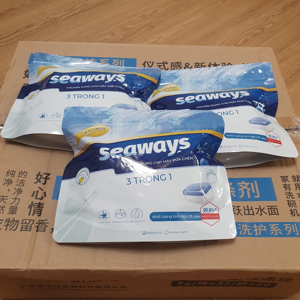 Thùng 20 túi viên rửa chén SEAWAYS 3 trong 1 - Dùng cho mọi loại máy rửa chén - /túi