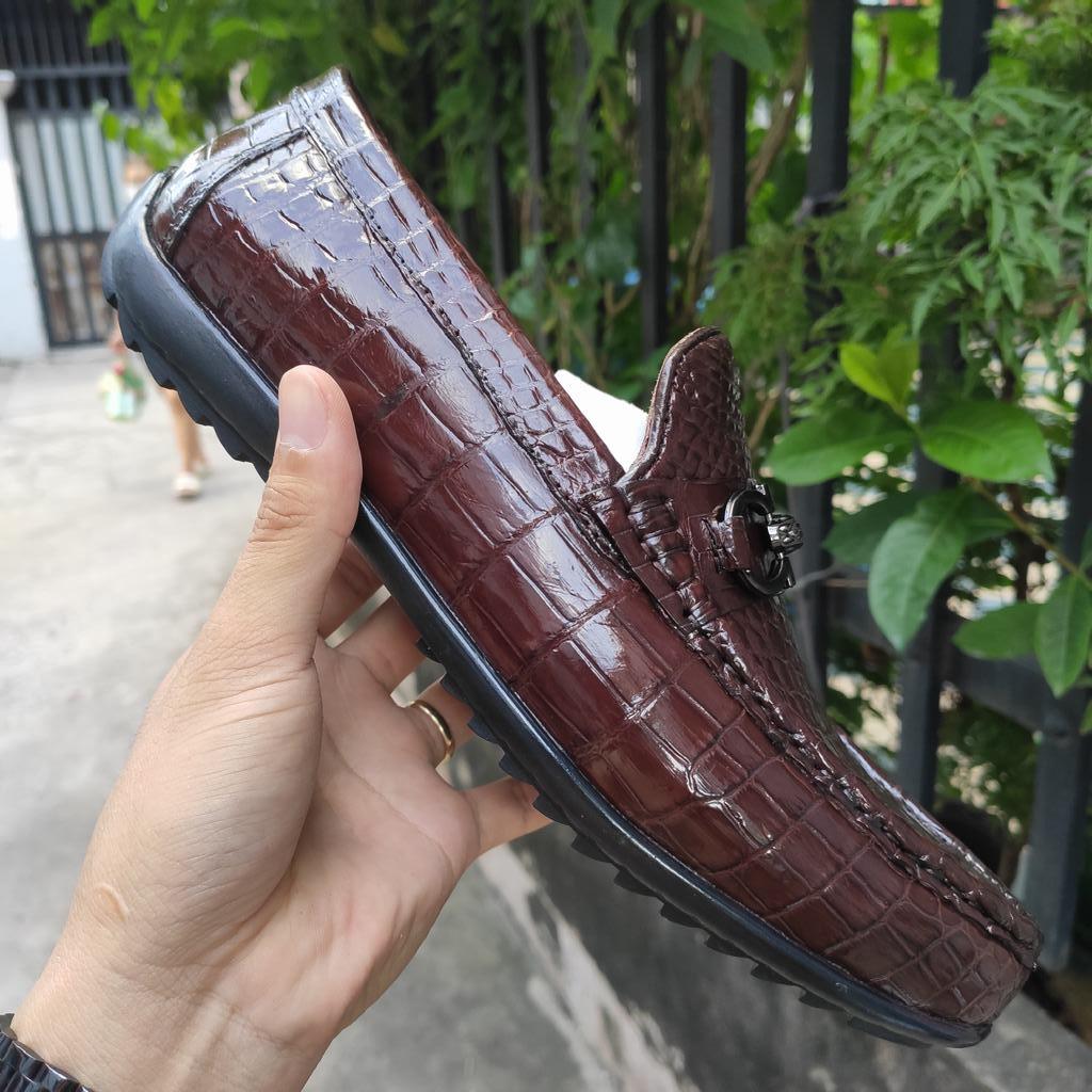 Giày Lười Da Bụng Cá Sấu