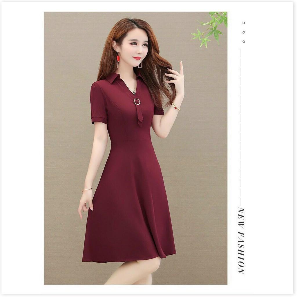 ĐẦM COTTON LẠNH,THẮT NƠ,HỌA TIẾT TRƠN,ĐẶC BIỆT LÀ CHẤT LIỆU VÃI THOÁNG MÁT LANA FASHION