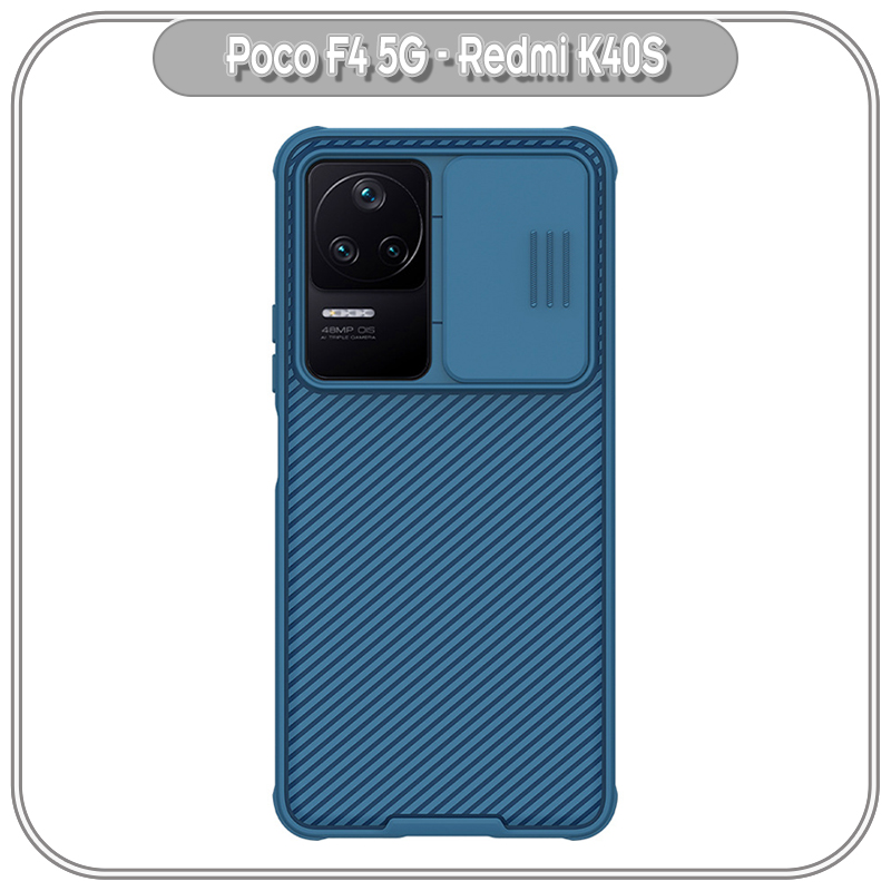 Ốp lưng cho Xiaomi Poco F4 5G – Redmi K40S, Nillkin CamShield Pro che camera – hàng nhập khẩu – Xanh