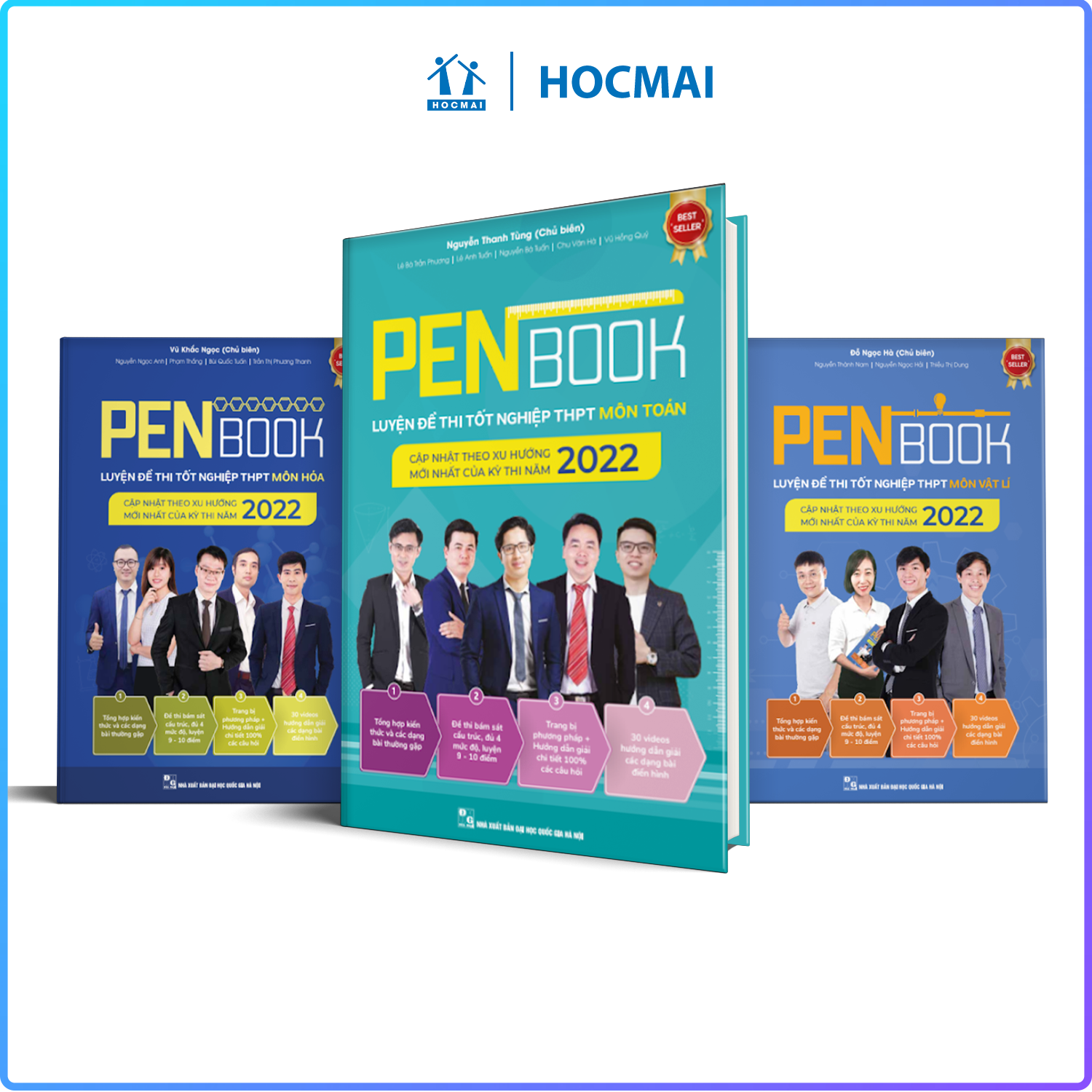 Combo khối A - PENBOOK Luyện đề thi Tốt nghiệp THPT- Bộ 3 môn Toán, Lí, Hóa