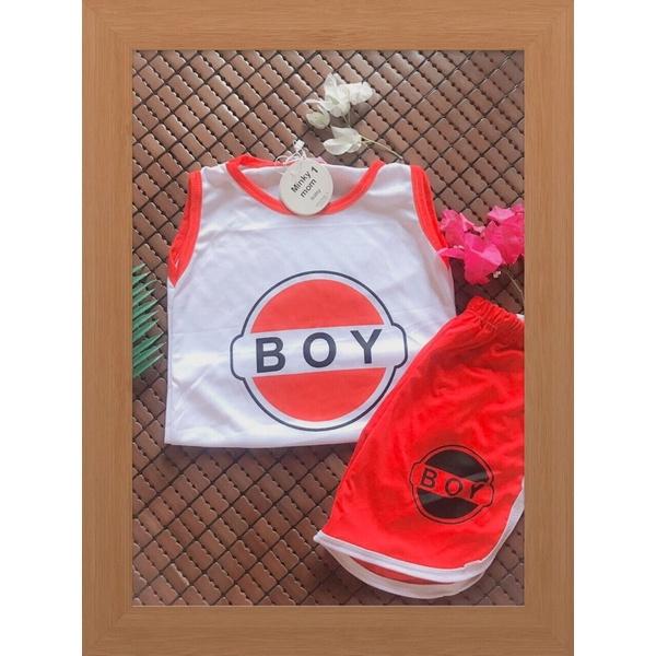 Bộ Quần Áo Trẻ Em In Hình Chữ BOY Cho Bé