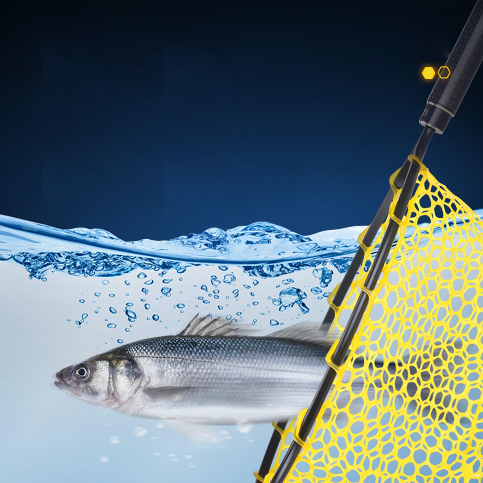 Fishing Landing Net Fishing Mesh Net Comfortable Lightweight Portable Accessories Fish Catching Net for Salmon Bass Boat Outdoor