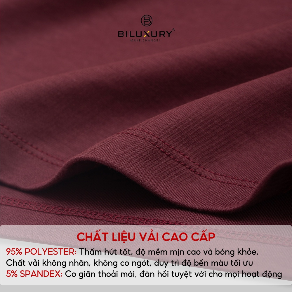 Áo thun nam Biluxury cổ tròn kiểu dáng thể thao thấm hút tốt co giãn thoải mái 6APKB001