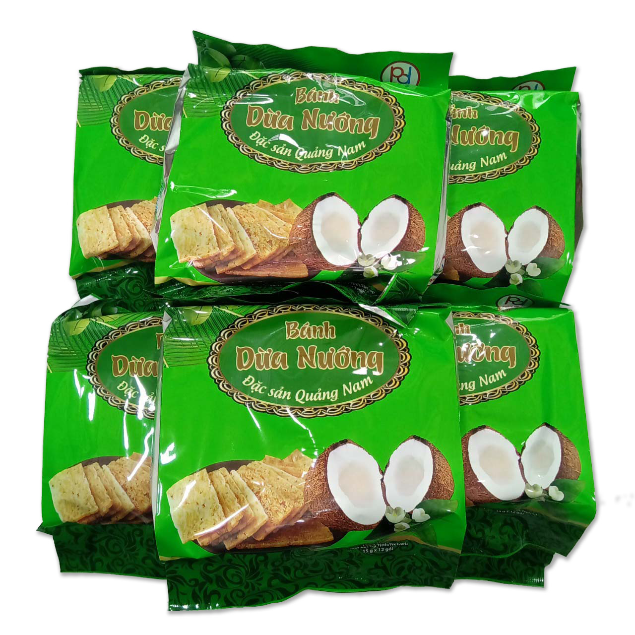 Combo 6 gói bánh dừa nướng Phúc Đạt (mỗi gói 180g) Đặc sản Quảng Nam