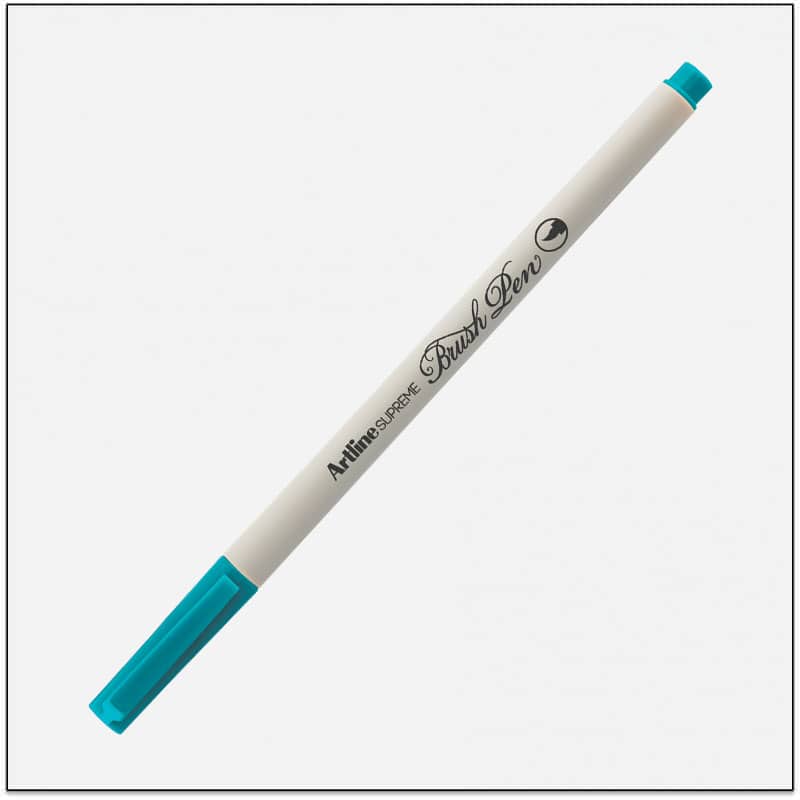 Bút lông đầu cọ viết calligraphy Artline Supreme Brush EPFS-F - Màu xanh lá đậm (Dark Green)