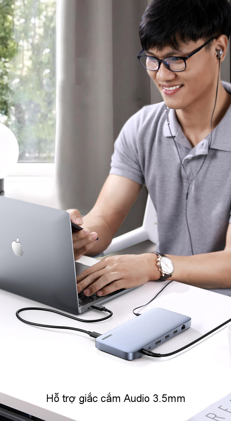 Bộ chuyển đổi Thunderbolt 3 USB type C đa năng 12 trong 1 UGREEN 80547 - Hàng nhập khẩu chính hãng