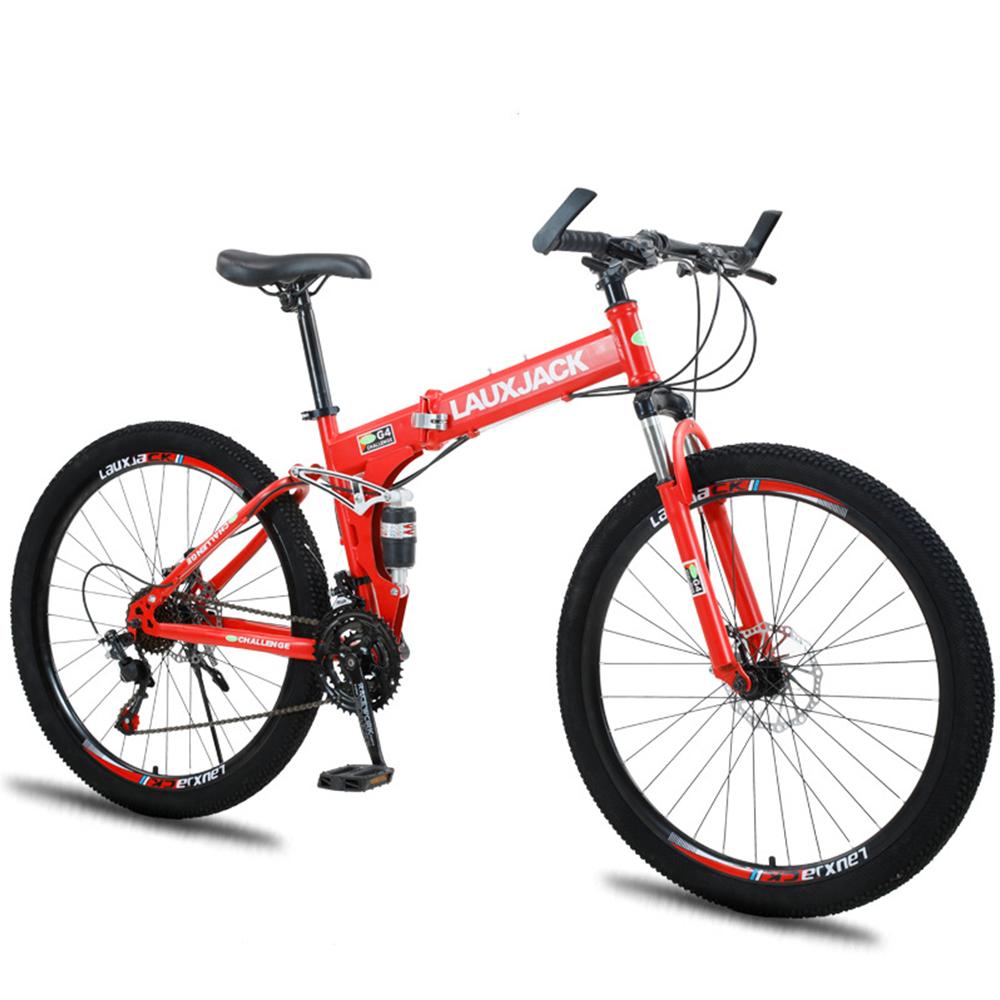 Xe Đạp Leo Núi 26 Inch 21/24 Tốc Độ Giảm Sốc Đôi Dễ Dàng Mang Theo Khung Đuôi Mềm Có Thể Gập Lại Color: White Number of speeds: 24