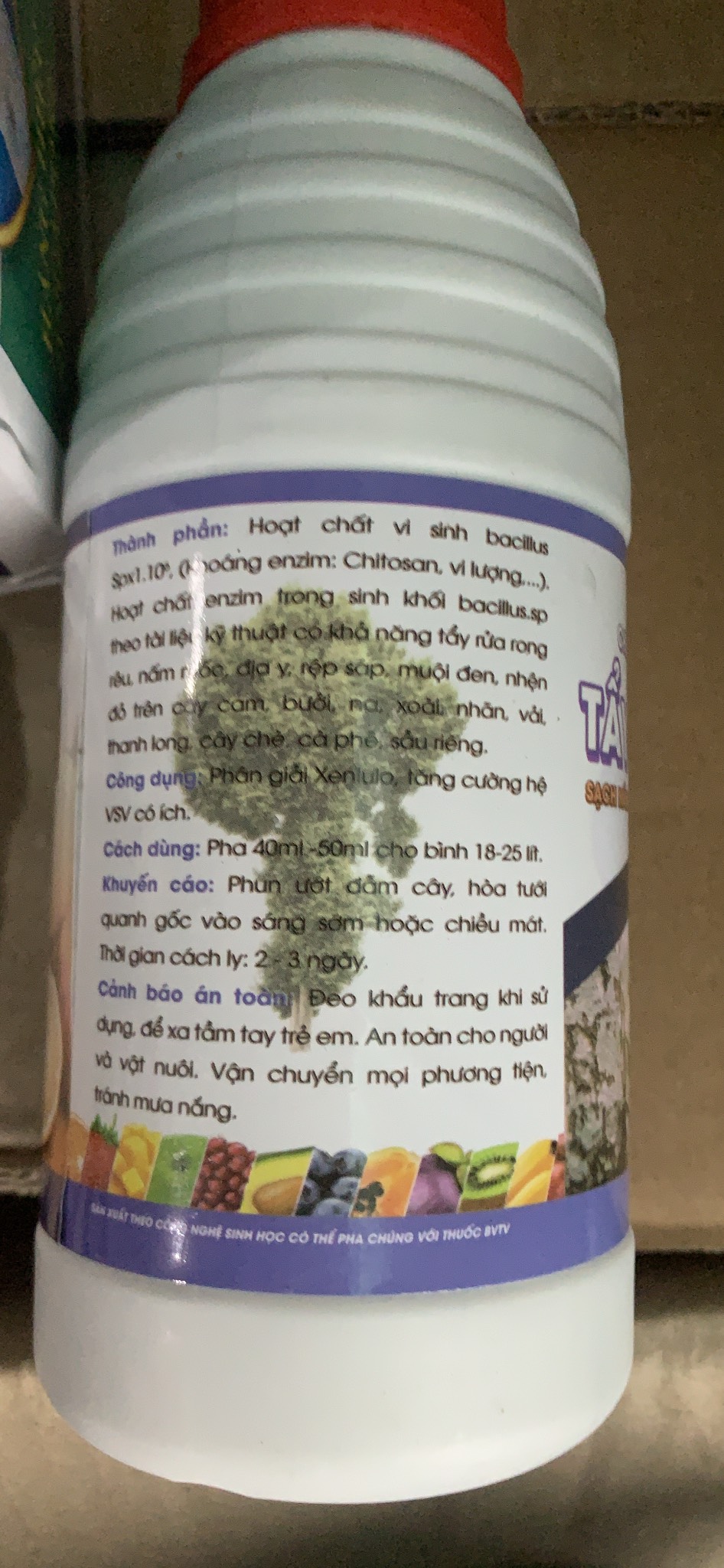 Chế phẩm vi sinh Tẩy Rong Rêu trên cây trồng lọ 500ml