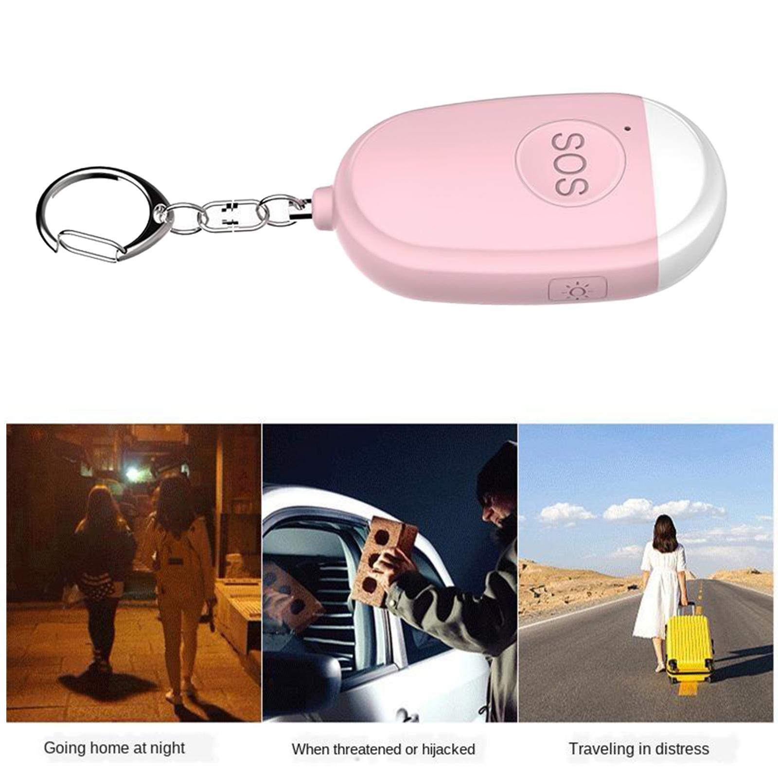 2X Mini 130DB Personal Alarm Security Alert Charging for Women Elderly Kids pink