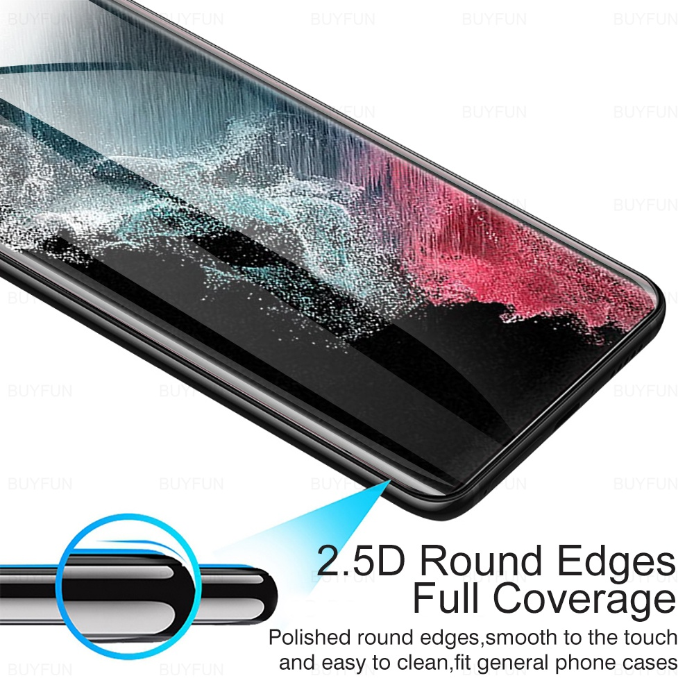 Miếng dán kính cường lực 3D cho Samsung Galaxy S22 / Galaxy S22 Ultra / Galaxy S22 Plus / Galaxy S22+ hiệu Kuzoom Protective Glass - mỏng 0.3mm, vát cạnh 2.5D, độ cứng 9H, viền cứng mỏng - Hàng nhập khẩu