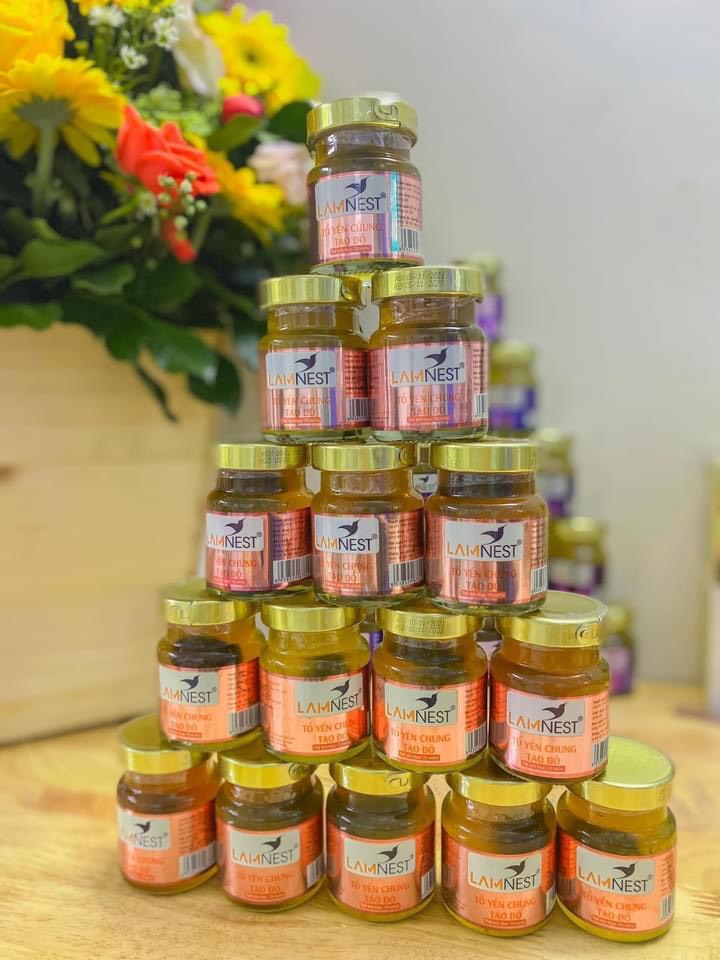Thùng 60 hủ yến chưng TÁO ĐỎ bổ dưỡng 28% yến ĐẬM ĐẶC - Lamnest