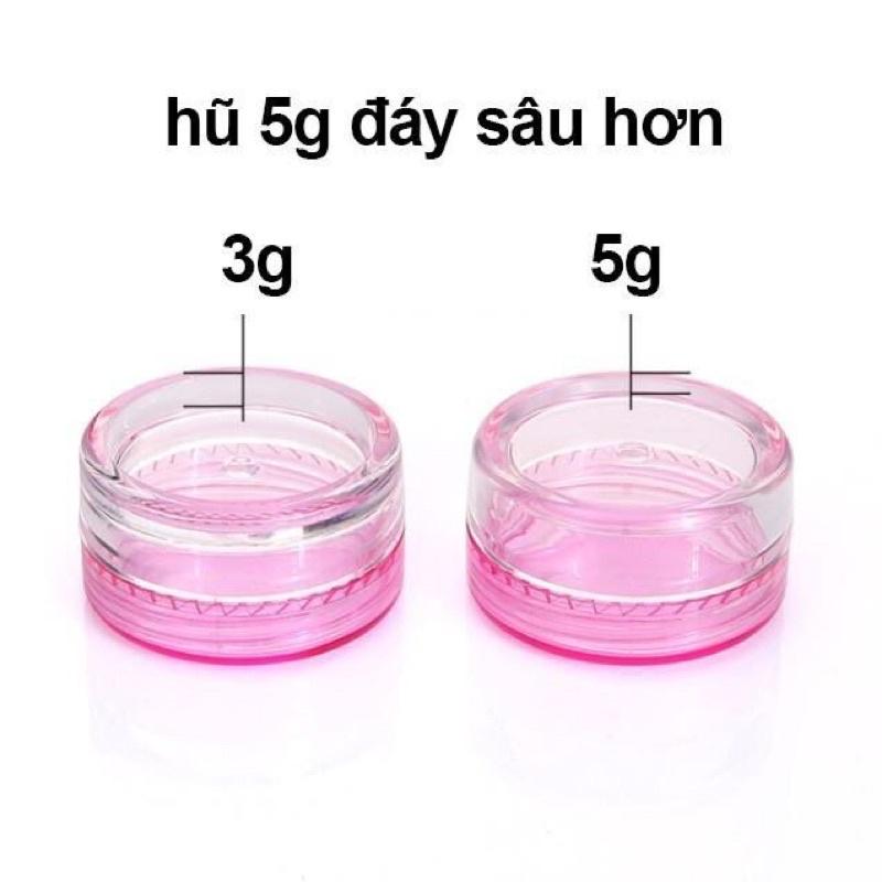 HỦ CHIẾT KEM 5gr nắp màu hồng