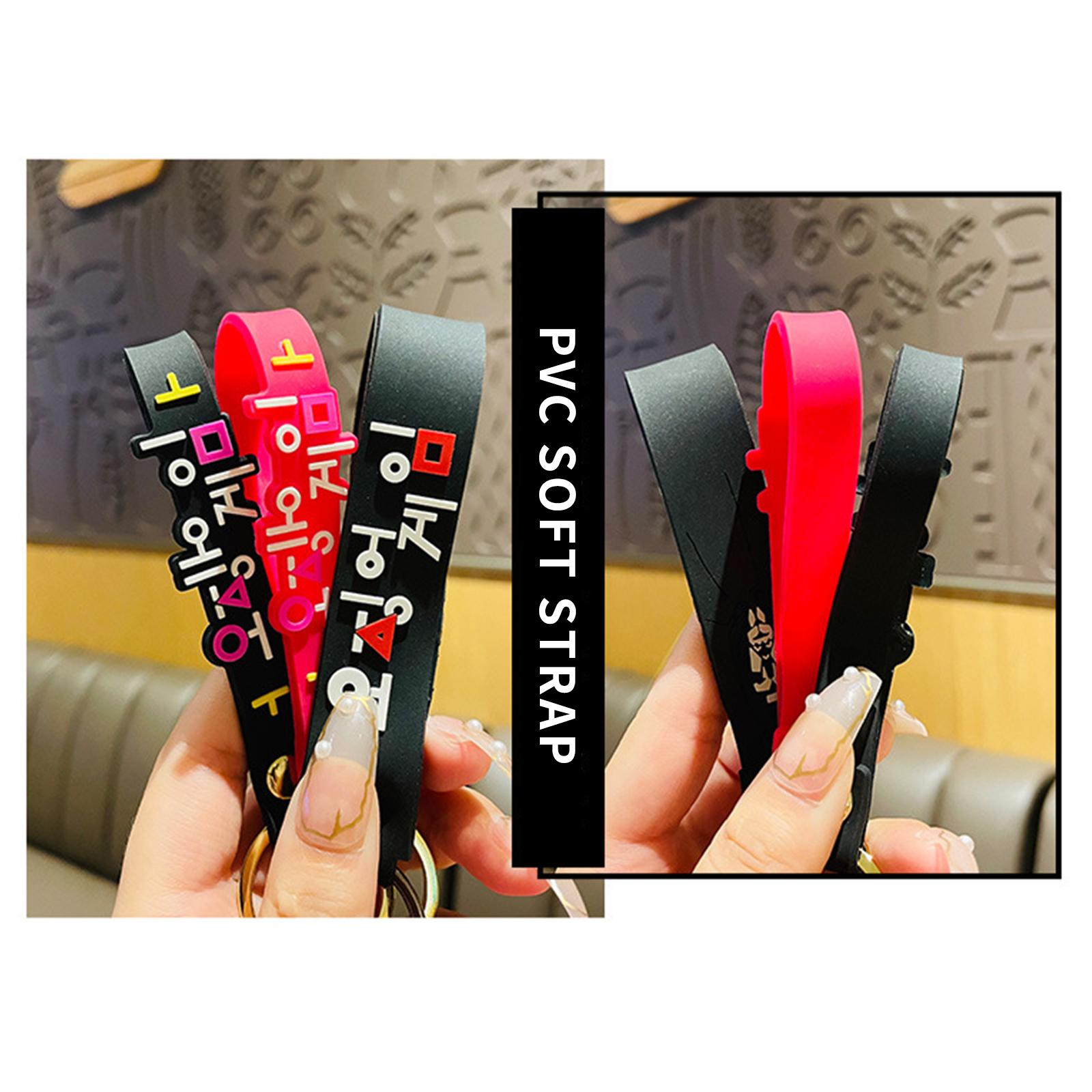 Squid Game Keychain Korean TV Character Pendant Metal Keychain Christmas Ornament Key Ring for DIY Art Craft Making