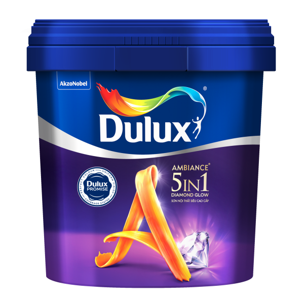 Sơn Nội Thất Cao Cấp Dulux Ambiance 5 IN 1 Siêu Bóng 66AB Giúp Bề Mặt Đẹp Láng Mịn Dễ Lau Chùi Vượt Trội Che Lấp Khe Nứt Nhỏ Hoàn Hảo Ngăn Ngừa Nấm Mốc Tối Ưu (MÀU TRẮNG)