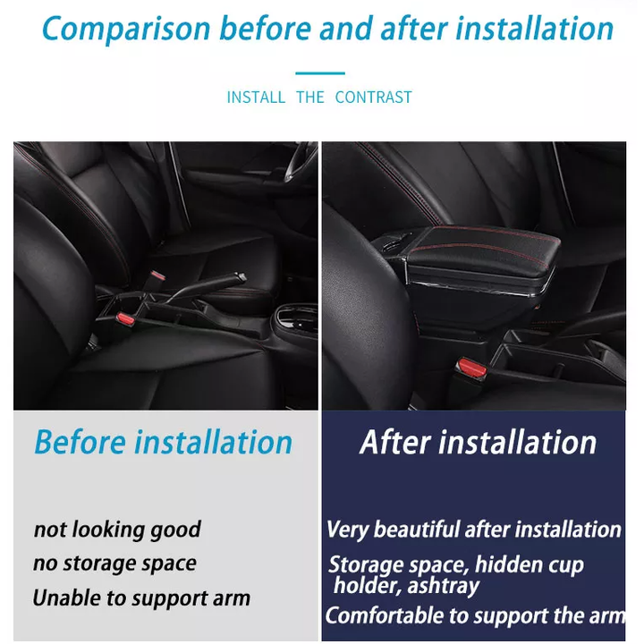 Hộp tỳ tay xe hơi, ô tô dành cho xe Hyundai i10 mã JDZX-i10: Màu Đen và Kem