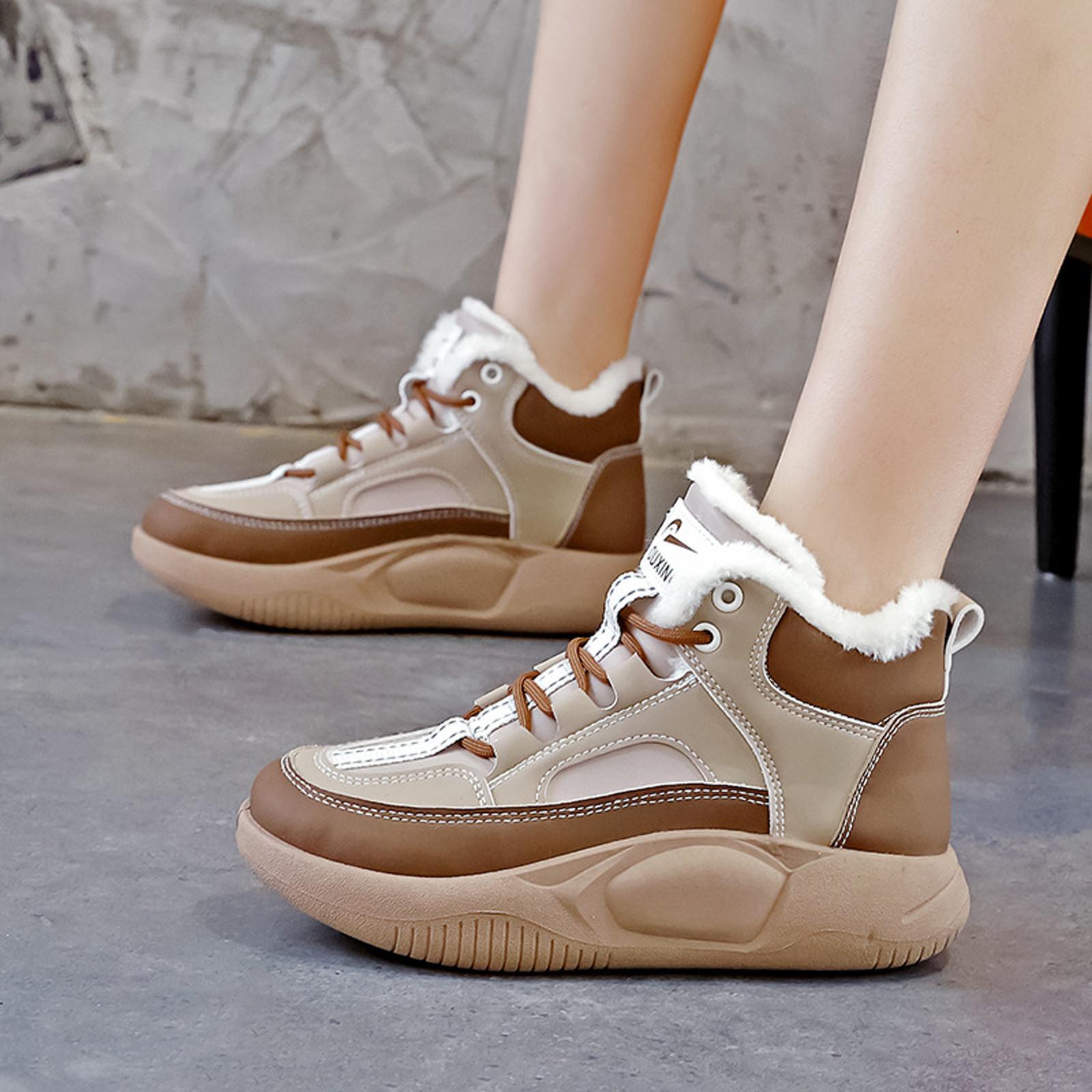 Women's Winter Snow Boots Thick Soled Ankle Booties for Running Work Hiker Outdoor