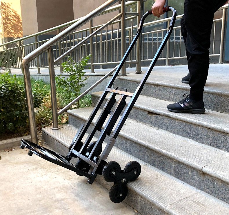 Xe kéo hàng hỗ trợ vận chuyển leo cầu thang 6 bánh gấp gọn tải 200kg Large Capacity Stair Climbing Cart