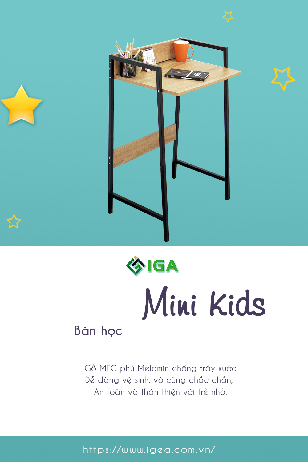 Bàn Học Cho Bé Mini Kid Thương Hiệu IGA - GM16