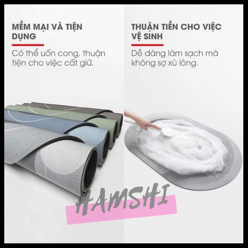 Thảm lau chân nhà tắm bếp chống trượt thấm nước hình thú Hamshi Shop TLC01