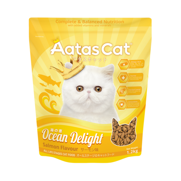 Aatas Cat Thức Ăn Hạt Mèo vị Cá Hồi SALMON 1.2kg | Ocean Delight