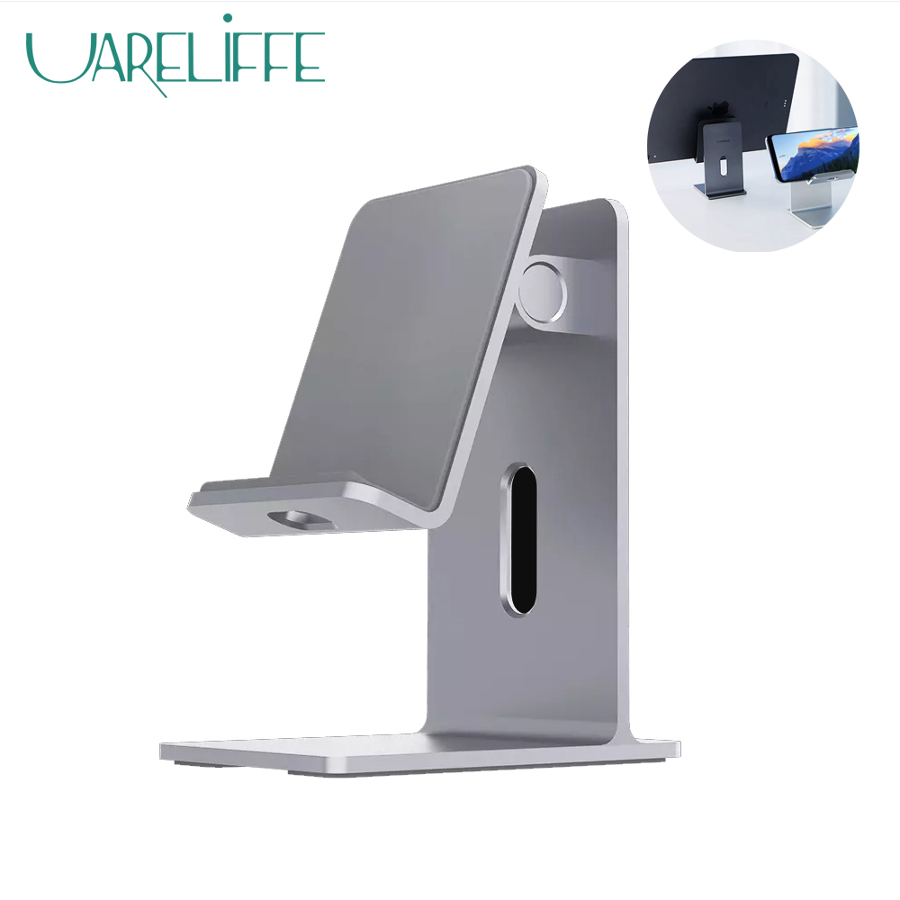 Giá Đỡ Điện Thoại, Máy Tính Bảng Hợp Kim Nhôm Uareliffe Cao Cấp Có Thể Tùy Chỉnh Góc Độ Tối Đa 60°