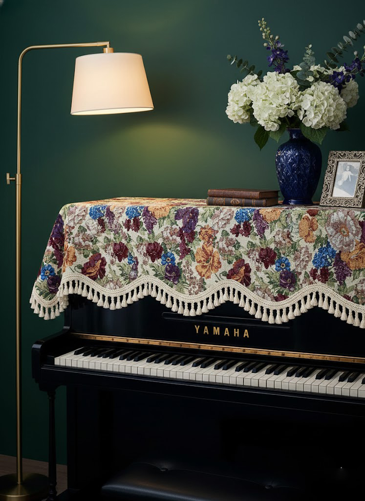 Khăn phủ đàn piano cơ đàn piano điện tử 88 phím sang trọng cổ điển giáng sinh noel năm mới Tết - Hàng chính hãng