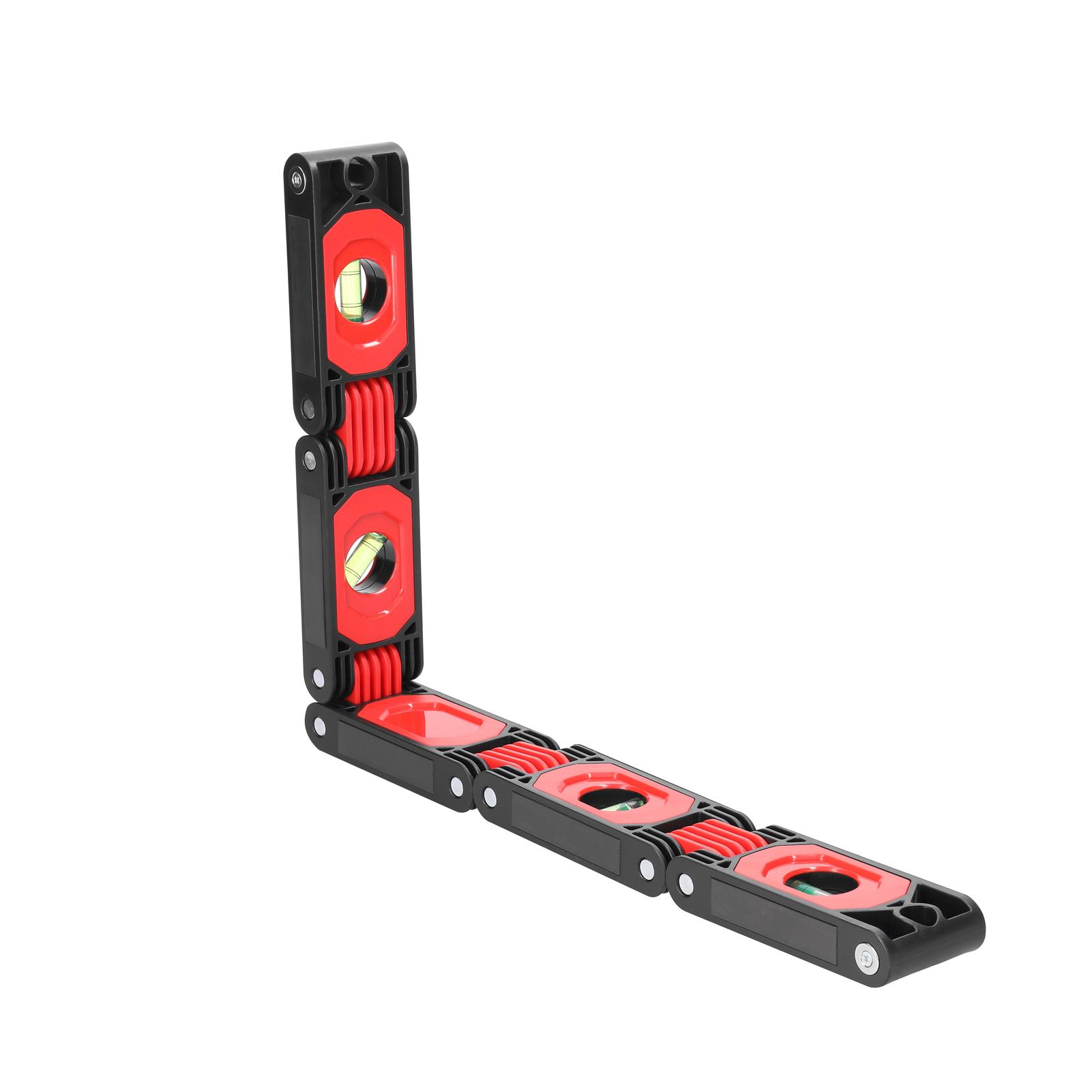 600mm Foldable Level Ruler 45° 90° 180° Multi-Angle Level Measuring Tool Corners Stairs Scriber 4 Easy-Read Level Bubbles with Magnets Woodworking Utility Tools for Carpenters Woodworkers