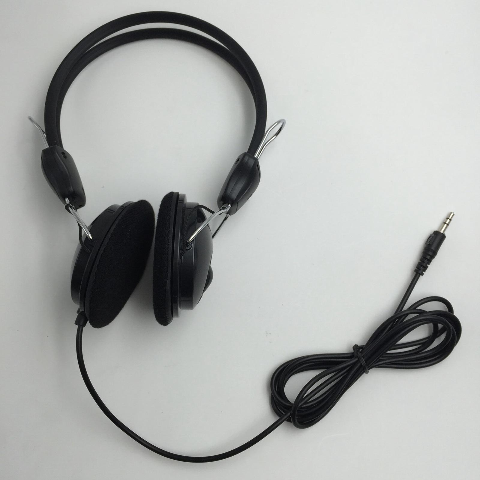 Black Headphones W/ Wire & Ear Cushion, for Metal Detectors Use