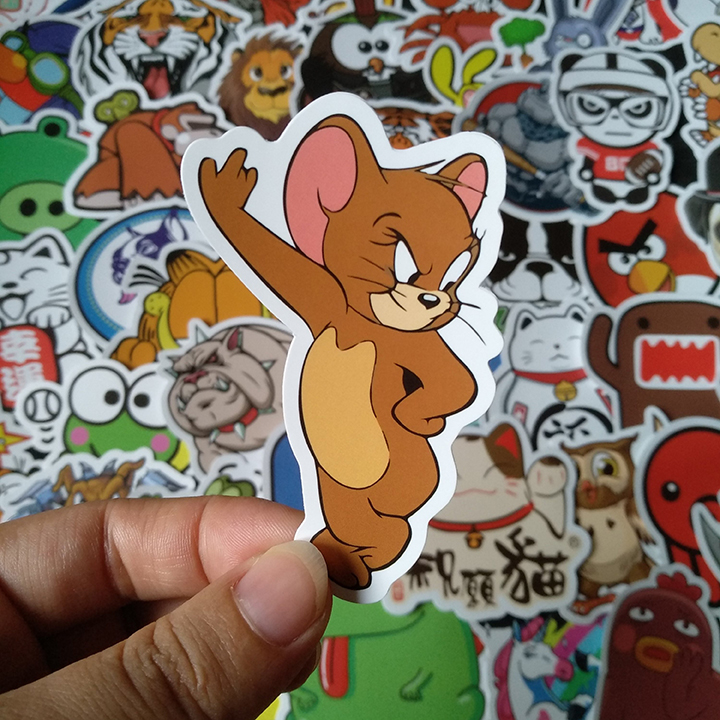 Bộ Sticker dán cao cấp chủ đề ANIMAL HOẠT HÌNH - Dùng dán Xe, dán mũ bảo hiểm, dán Laptop