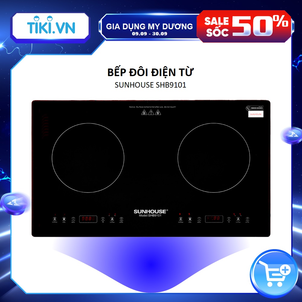 Bếp từ đôi Sunhouse SHB9101 - Hàng chính hãng