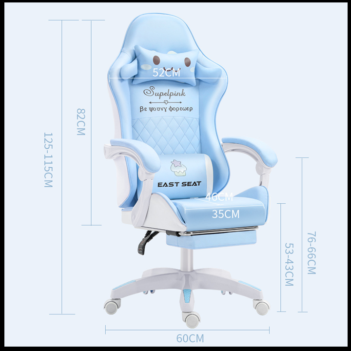 Ghế Game Cao Cấp. Ghế Gaming Kèm Gối Tựa Massage Lưng. Ghế Chơi Game