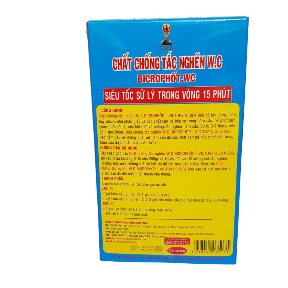 Chất thông tắc W.C chống hôi trị nghẹt sifa 200gr dạng bột cực mạnh cao cấp - kết nối yêu thương