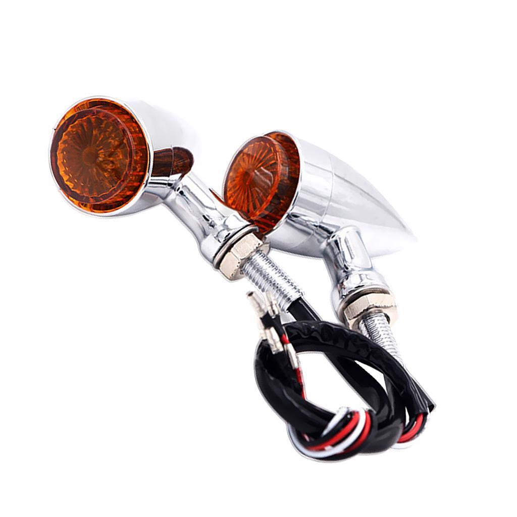 Pair Amber LED  Light Indicator For  Chopper Bobber